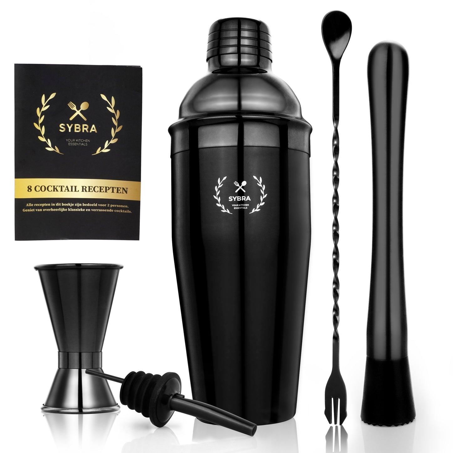 Cocktailshaker set zwart
