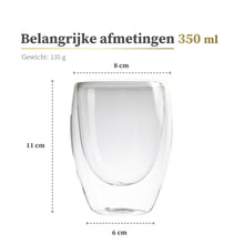 Afbeelding in Gallery-weergave laden, Dubbelwandige koffieglazen 350ml
