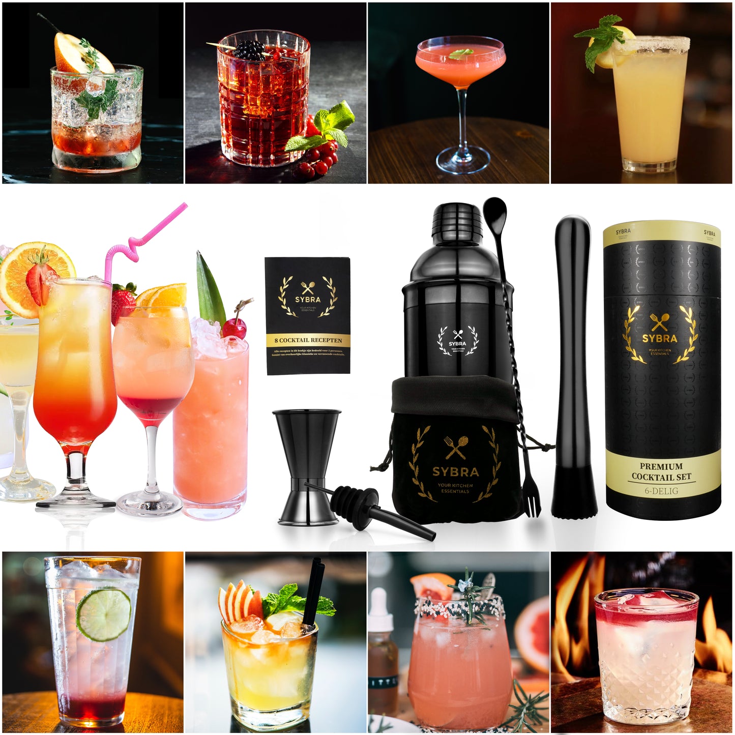 Cocktailshaker set zwart