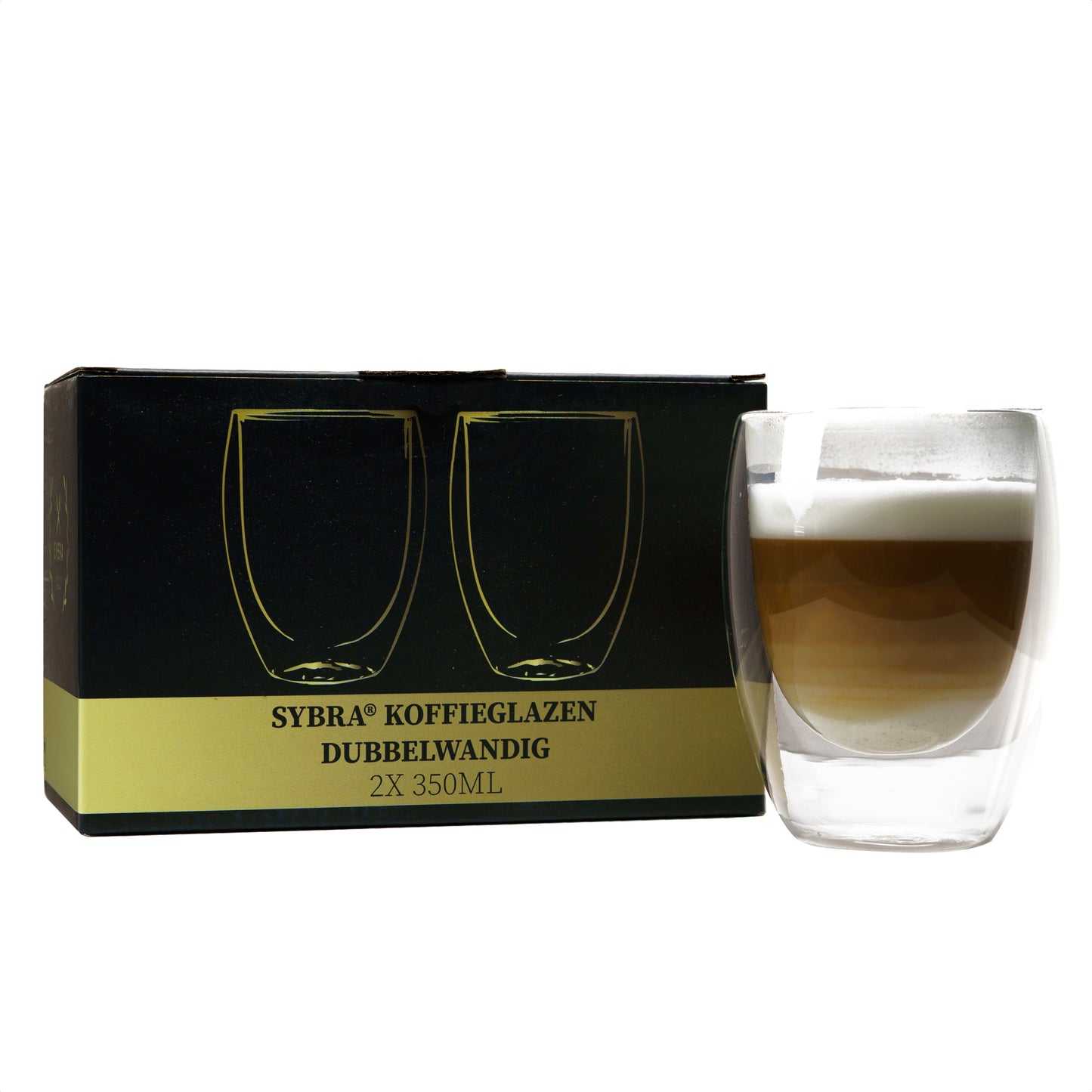 Dubbelwandige koffieglazen 350 ml