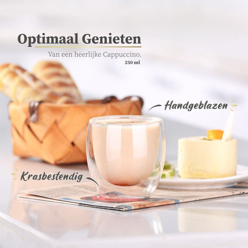 Dubbelwandige koffieglazen 250ml